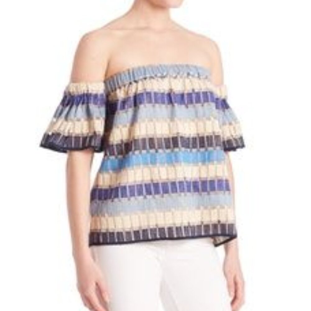 NWT | Milly Knit Top | blue off the shoulder